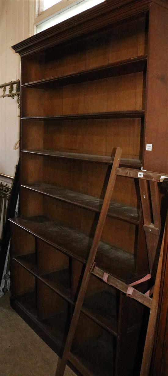 19th century oak open tall bookcase
